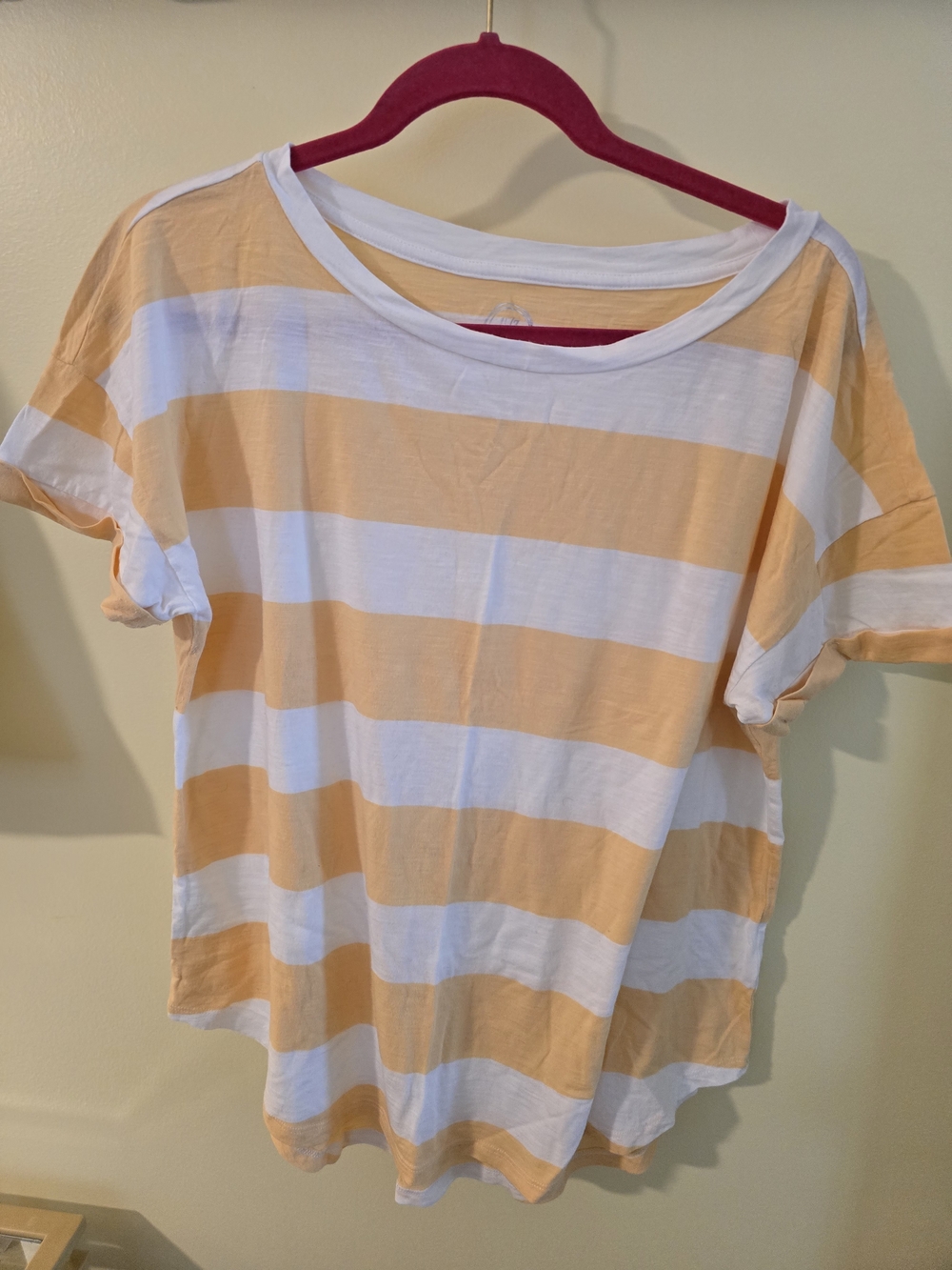 Maurice's Striped Short-Sleeve Tee in Peach & White